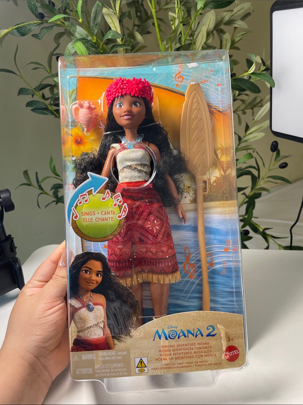 Mattel Moana 2 Doll with Red Skirt and Pink Flower Crown